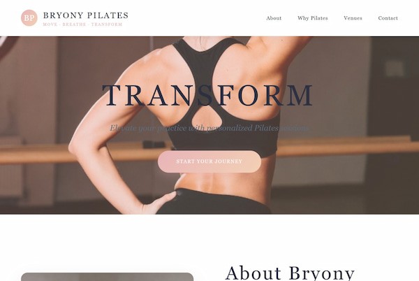 Elegant, luxury-focused website for private Pilates instruction in Harrogate