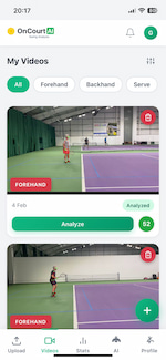OnCourtAI app screenshot